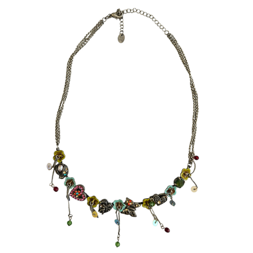 Y2k Silver Charm Necklace Boho Fairycore Vintage
